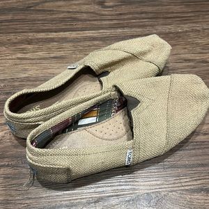 Toms Womens Shoes Classic Casual Hemp Burlap Loafer Flats W9 Brown Beige A3G